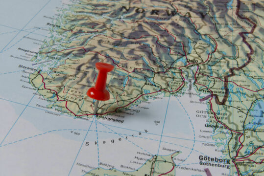 Kart over Sørlandet