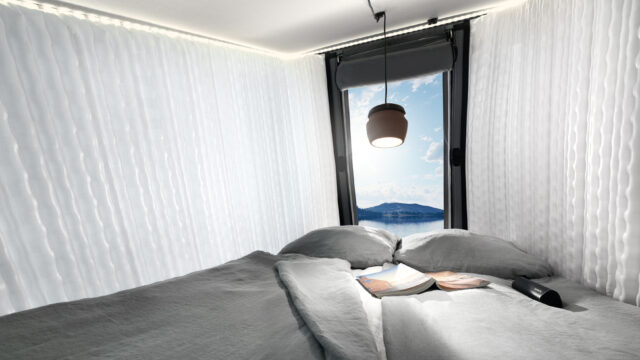 Nydelig utsikt fra soverommet i toppetasjen.