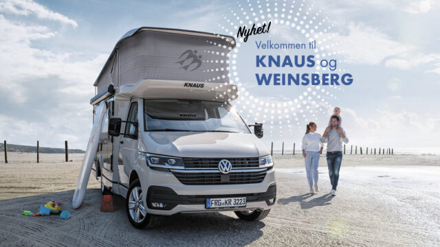 Bil og reklame for Weinsberg og Knaus